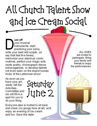 Flyer, Ice Cream Social